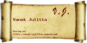 Vanek Julitta névjegykártya